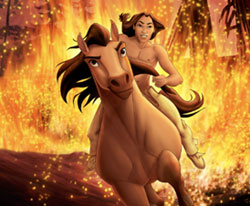 A scene from 'Spirit: Stallion of the Cimarron'